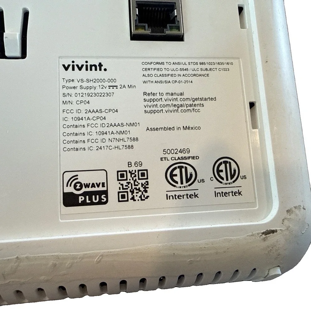Vivint Smart Hub Security Panel VS-SH2000-000 Touchscreen Untested For Parts